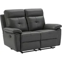 Relaxsofa 2-Sitzer - Leder- Grau - vineta