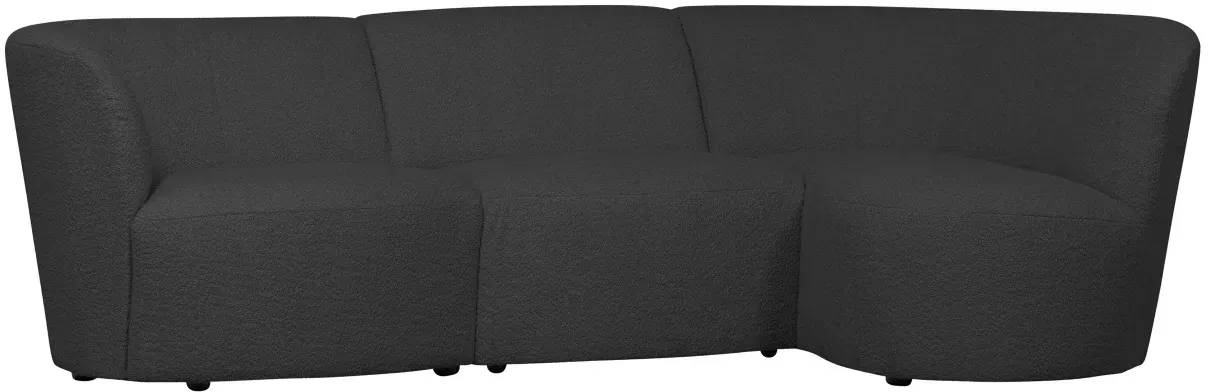 Ecksofa Coco Bouclé, modern und bequem, rechtsseitig, dunkelgrau, stilvolles Design für Dein Wohnzimmer