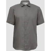 S.Oliver Regular Fit: Leichtes Kurzarmhemd aus 100% Leinen grau L