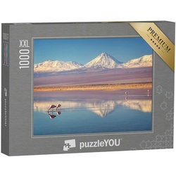 puzzleYOU Puzzle Puzzle 1000 Teile XXL „Vulkan Licancabur und Laguna Chaxa, Chile“, 1000 Puzzleteile, puzzleYOU-Kollektionen Anden