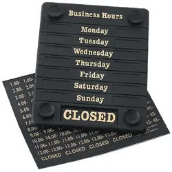 Gastronoble Schild für Öffnungszeiten Open/Closed Tagen der Woche und Zeiten