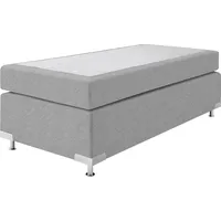 Westfalia Schlafkomfort Boxspringbett "Holland", grau, B:122cm L:201cm, Strukturstoff (77%