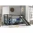 M&S Halbhochbett Pino 90 x 200 cm Kiefer massiv grau lackiert
