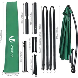 VOUNOT Ampelschirm 300 cm Grün
