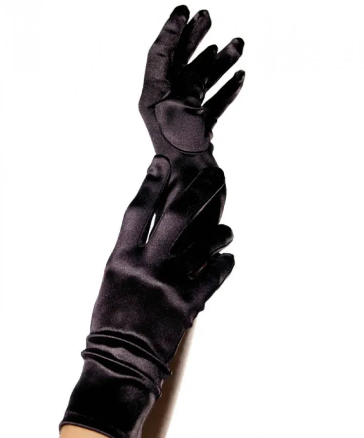 LEG AVENUE Satin-Handschuhe Schwarz