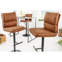 Riess-Ambiente Barhocker COMFORT - höhenverstellbar antik braun Microfaser schwenkbar Barstuhl Fußablage