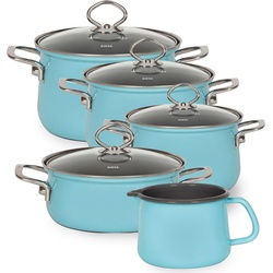 Kelomat Sparset 5-tlg., Pfanne + Kochtopf, Blau