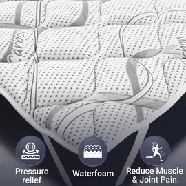 The White Stone Topper 170 x 190 cm | Matratzenauflage | Füllung Soft-Vlies | 5 cm | Atmungsaktiv, & Anti-Milben