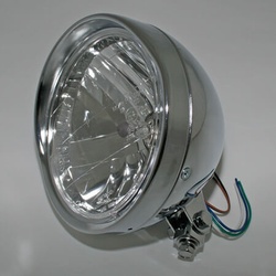 SHIN YO 6 1/2 Cruiser chroom koplamp met schaduw, zilver