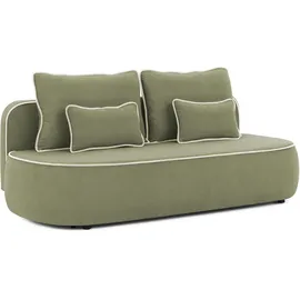 S-Style Kindersofa Vero 210 x 90 x 98 cm Buche/Birke Teilmassiv Olivgrün/beige