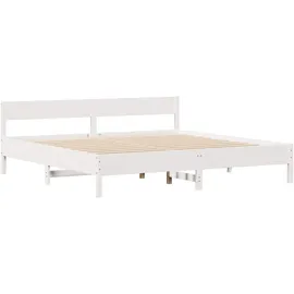 vidaXL Massivholzbett ohne Matratze Weiß 180x200 cm Kiefernholz