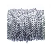 Aluminium-Panzerkette, 4,5 mm breit, verblasst nicht, verdrehte Kettenglieder, Silber-Schmuckherstellung, Kette zum Basteln von Armbändern und Halsketten