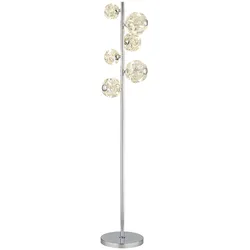 Stehleuchte Standlampe Kristallleuchte LED Kugeln chrom klar Wohnzimmerleuchte