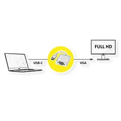 ROLINE Display Adapter USB Typ C - VGA