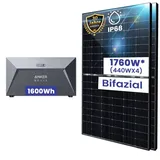 4x 440W Bifaziale Module mit Solarspeicher 1,6kWh Anker SOLIX Solarbank E1600 Speicher für Balkonkraftwerk