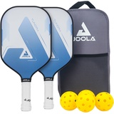 JOOLA Pickleball Set Blue Lightning Inklusive 2 Schläger, 4 Bällen und Tasche, ideal für Freizeitspieler,