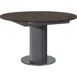 Esstisch MÄUSBACHER, grau (tischplatte: keramik dunkel), B:130cm H:78cm T:130cm, Tische, Runde Esstische Esstisch, rund, Untergestell Säule