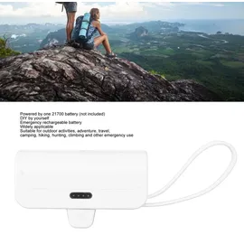 spacnana Tragbares Mini-Ladegerät, Integriertes Kabel für IOS-Schnittstelle Typ C, 2-in-1-Mini-USB-C-Powerbank für