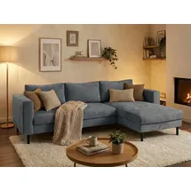 TRENDMANUFAKTUR Ecksofa Amazing II Cord 2-Sitzer Grau