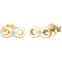 Elli DIAMORE Ohrringe Damen Ohrstecker Infinity Liebe Diamant (0.04 ct) 585 Gelbgold