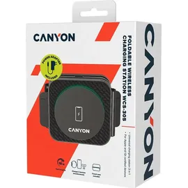 Canyon Wireless Charger WS-305 15W 3-in-1 Faltbar Schwarz - Schwarz