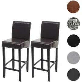 Mendler 2er-Set Barhocker  Holz  braun