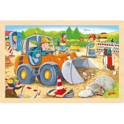 Holz-Einlegepuzzle Baustelle, 24 Teile