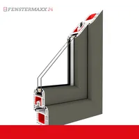 Balkontür Terrassentür Basaltgrau Glatt mit flacher Schwelle 2flg. Pfosten