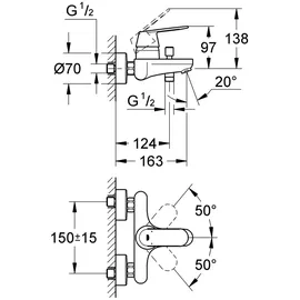 Grohe Eurosmart Cosmopolitan Einhandwannenmischer DN 15 (32831000)