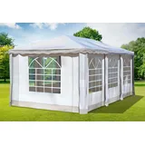 Gartenpavillon 3x6m PVC Polyester BRAUN Partyzelt Wasserdicht Fenster Festzelt