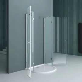 doporro Halbkreisdusche Duschkabine 100x100x190cm Glasdusche ESG-Sicherheitsglas Klarglas inkl. Easy-Clean-Beschichtung - Transparent