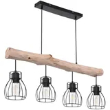 ETC Shop Holz Design 4-flg. 82,5 cm rund schwarz Holz natur