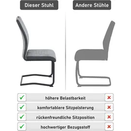 Hela Esszimmerstuhl HELA "Tabea Freischwinger BESTSELLER verschiedene Stoffqualitäten", grau (vintage grau, schwarz), B:43cm H:99cm T:61cm, 100% Polyester, Stühle, Esszimmerstuhl, 2 oder 4 Stück, Schwingstuhl, Microfaser Vintage oder Kunstleder