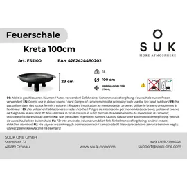 souk one Feuerschale 100 cm, mit runden Füßen Kreta