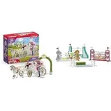 SCHLEICH 42641 Hochzeitskutsche, ab 5 Jahren, Horse Club - Spielset, 106 Teile & 42612 Hindernisse Zubehör, für Kinder ab 5-12 Jahren, Horse Club - Zubehör