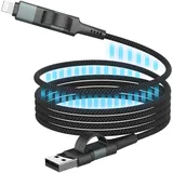 Ansmann USB-Kabel USB-A Stecker, USB-C® Stecker, Apple Lightning Stecker 120 cm Schwarz