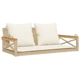 vidaXL Hängebank mit Kissen Beige 109x62x40 cm Poly Rattan