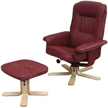 Mendler Relaxsessel M56 Kunstleder 80 x 100 x 80 cm Bordeaux mit Hocker