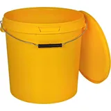 Benbow Eimer mit Deckel 20L x5 Gelb - lebensmittelecht, stabil, luftdicht, auslaufsicher, geruchsneutral - Plastikeimer mit Henkel - leer - Gelb