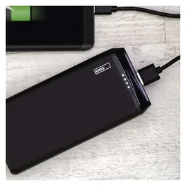EMOS - ALPHA 10S Powerbank 20 000 mAh - externer Akku mit Passthrough - 2 USB-A-Ausgänge, 1 micro-USB-Eingang - inkl. 2 USB-Datenkabel - auto ON/OFF - für iPhone, iPad, Smartphone, Tablet - schwarz