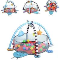 Cangaroo Spielbogen Ladyfly 2 in 1 Krabbeldecke, Bällebad, 30 Bälle, Stofftiere blau