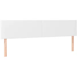 vidaXL Boxspringbett mit Matratze & LED Weiß 180x200 cm Kunstleder