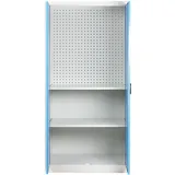 Werkstattschrank KOVO mit perforierter Rückwand, 2 Böden, 950 x 600 x 1950 mm