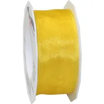 Präsent Geschenkband Polyester einfarbig Gelb 25 m x 4 cm