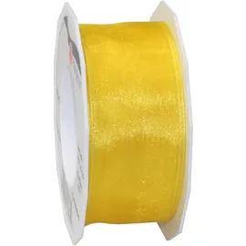 Präsent Geschenkband Polyester einfarbig Gelb 25 m x 4 cm