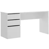 Dmora Schreibtisch Weiß Holzwerkstoff, 139x75x60 cm, Arbeitszimmer, Schreibtische, Bürotische