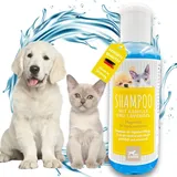 EMMA Hundeshampoo & Katzenshampoo sensitiv ph neutral mit Kamille 250ml I mildes Hunde Katzen Shampoo I Fellglanz Shampoo Hundeshampoo gegen Juckreiz Geruch I Pflegeshampoo Kurzhaar Entfilzungsshampoo