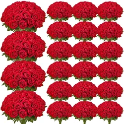 VEVOR Kunstrosen Rot 500 Stk. Künstliche Rosen Kunstblumen Gefälschte Rose