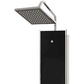 vidaXL Duschpaneel Glas 18x45,5x130 cm Schwarz