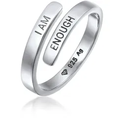 Elli Fingerring »Ring Wickelring 925 Sterling Silber I AM ENOUGH« Elli Silber 54